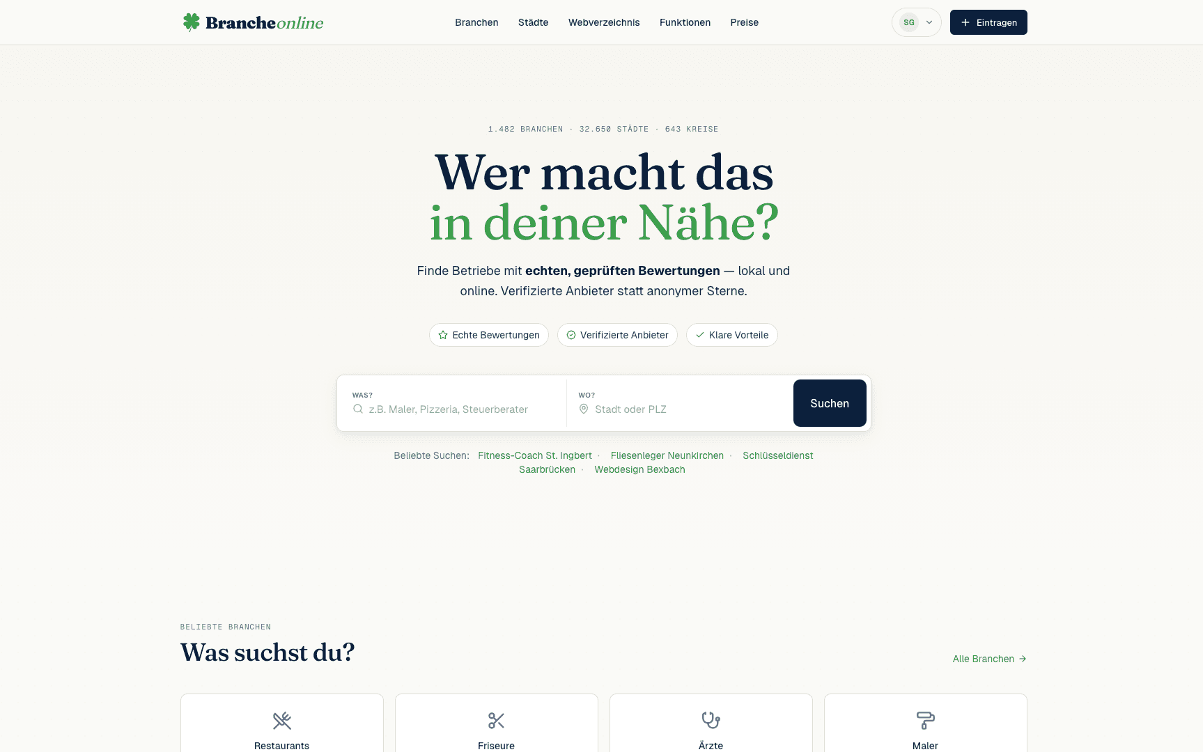 Screenshot 1: Branche Online – Bewertungs- & Branchenportal