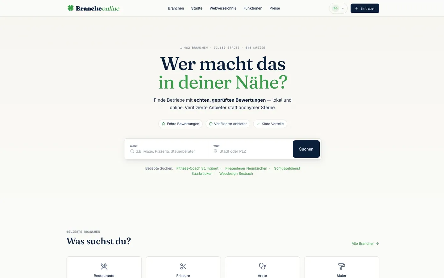 Screenshot 1: Branche Online – Bewertungs- & Branchenportal