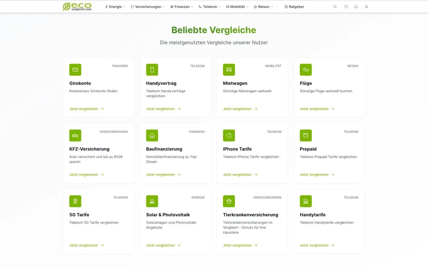 Screenshot 2: eco vergleich – Vergleichsportal für Energie & mehr