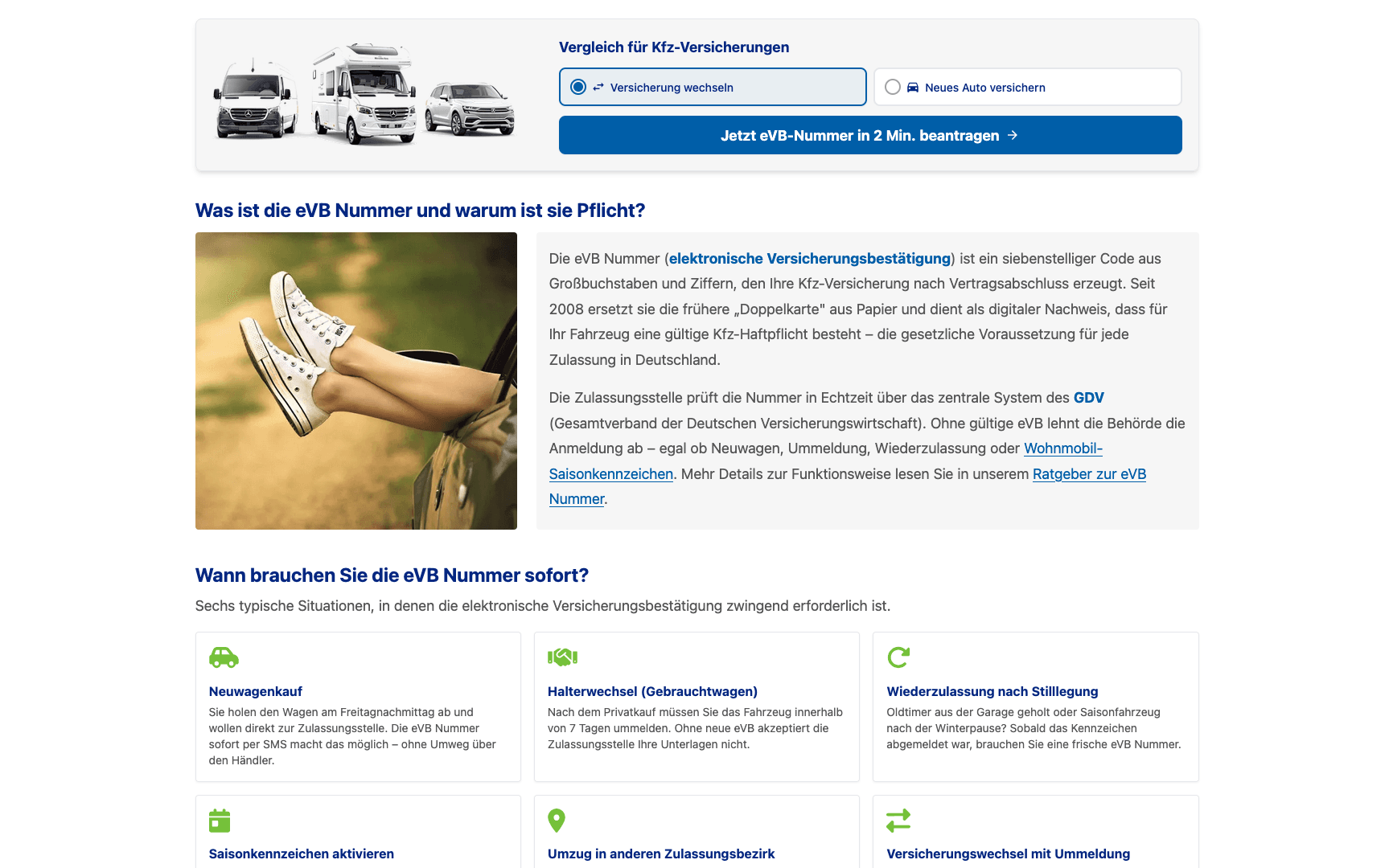 Screenshot 2: eVB SOFORT – eVB-Nummer & Kfz-Versicherungsvergleich
