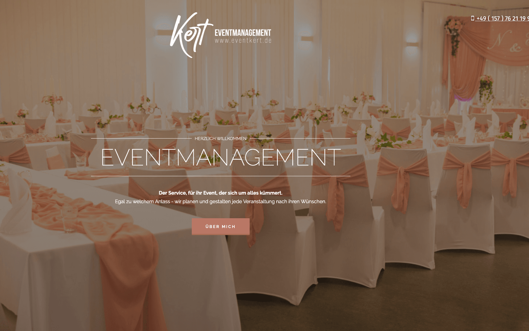 Screenshot : Kert Eventmanagement – Veranstaltungen mit Stil