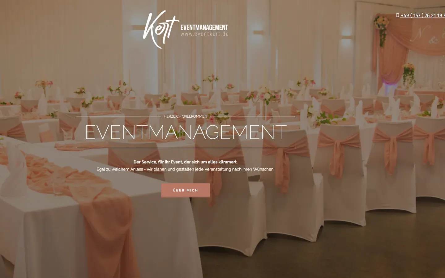 Screenshot : Kert Eventmanagement – Veranstaltungen mit Stil