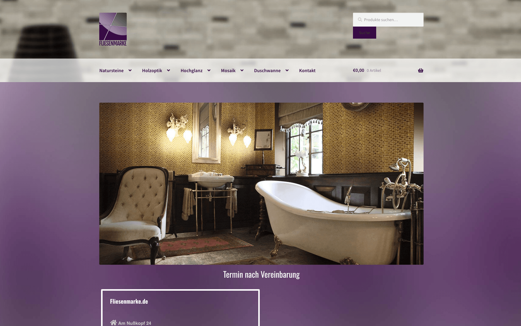 Screenshot : Fliesenmarke – Fliesen-Onlineshop