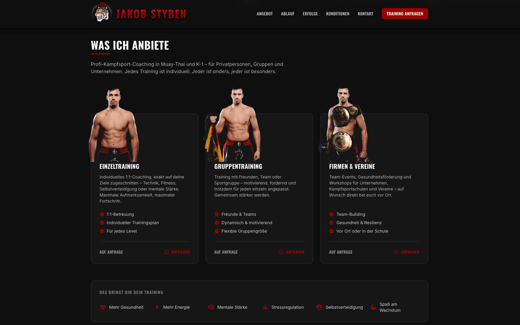 Screenshot 2: Jakob Styben – Europameister & Kampfsport-Coaching