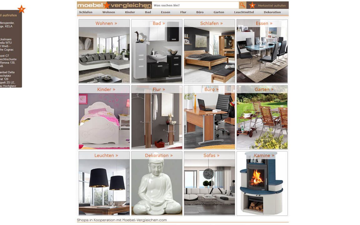 Screenshot: Möbel-Vergleichen.com